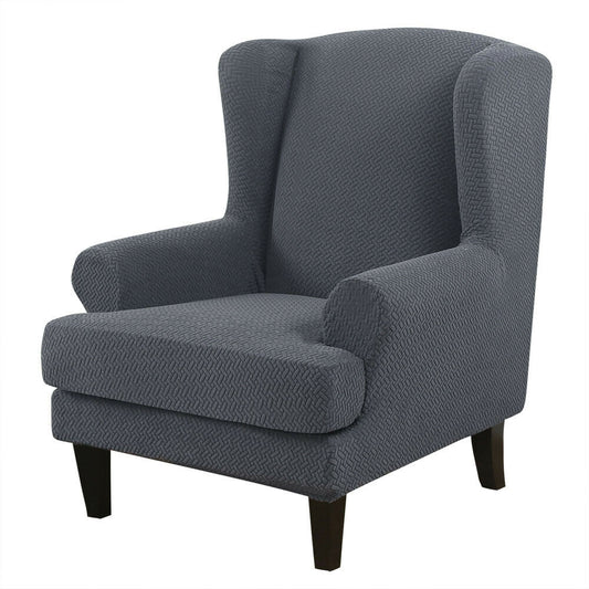 Wingback Chair Cover Stretch Armchair Wing Chair Slipcover Deep Grey
