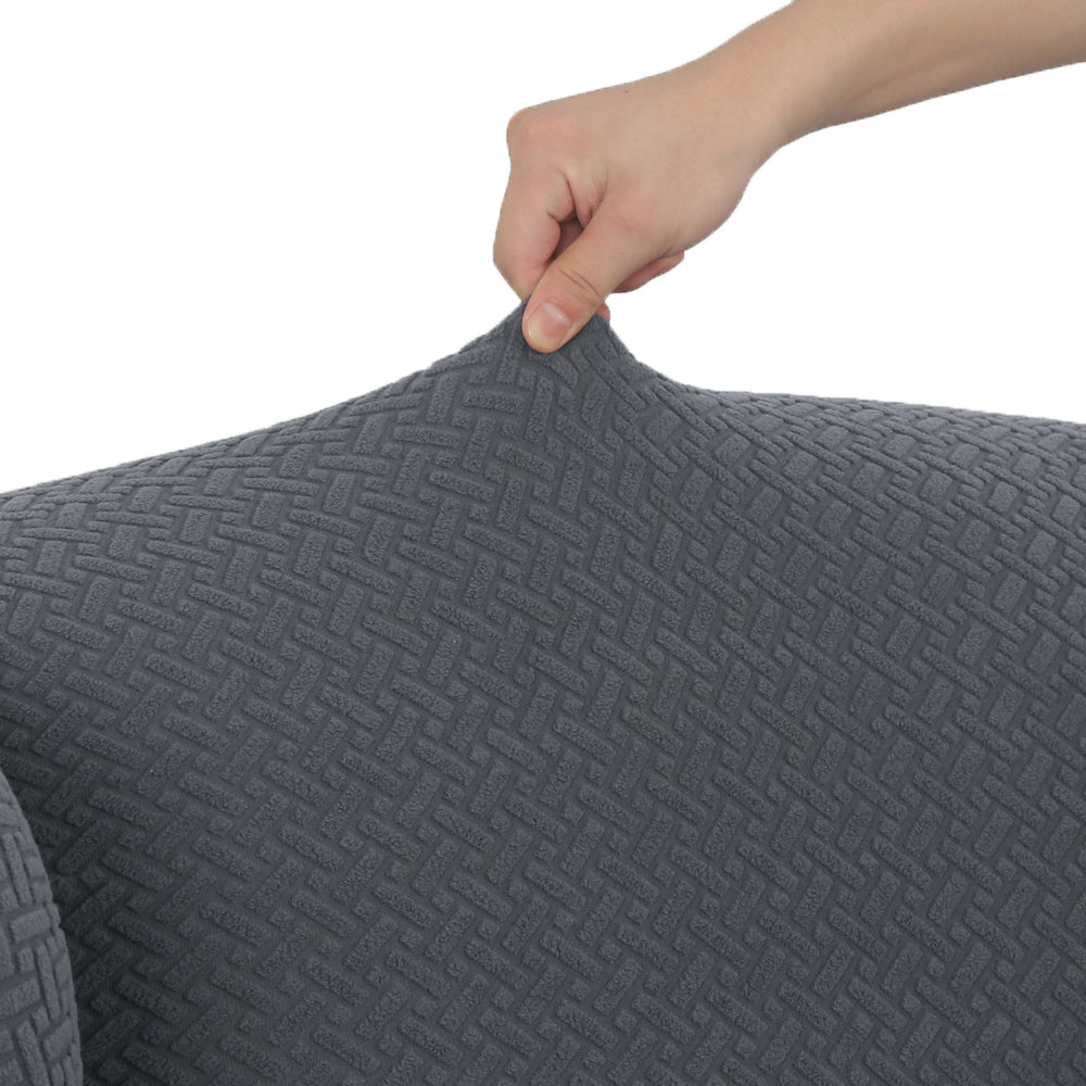 Wingback Chair Cover Stretch Armchair Wing Chair Slipcover Deep Grey