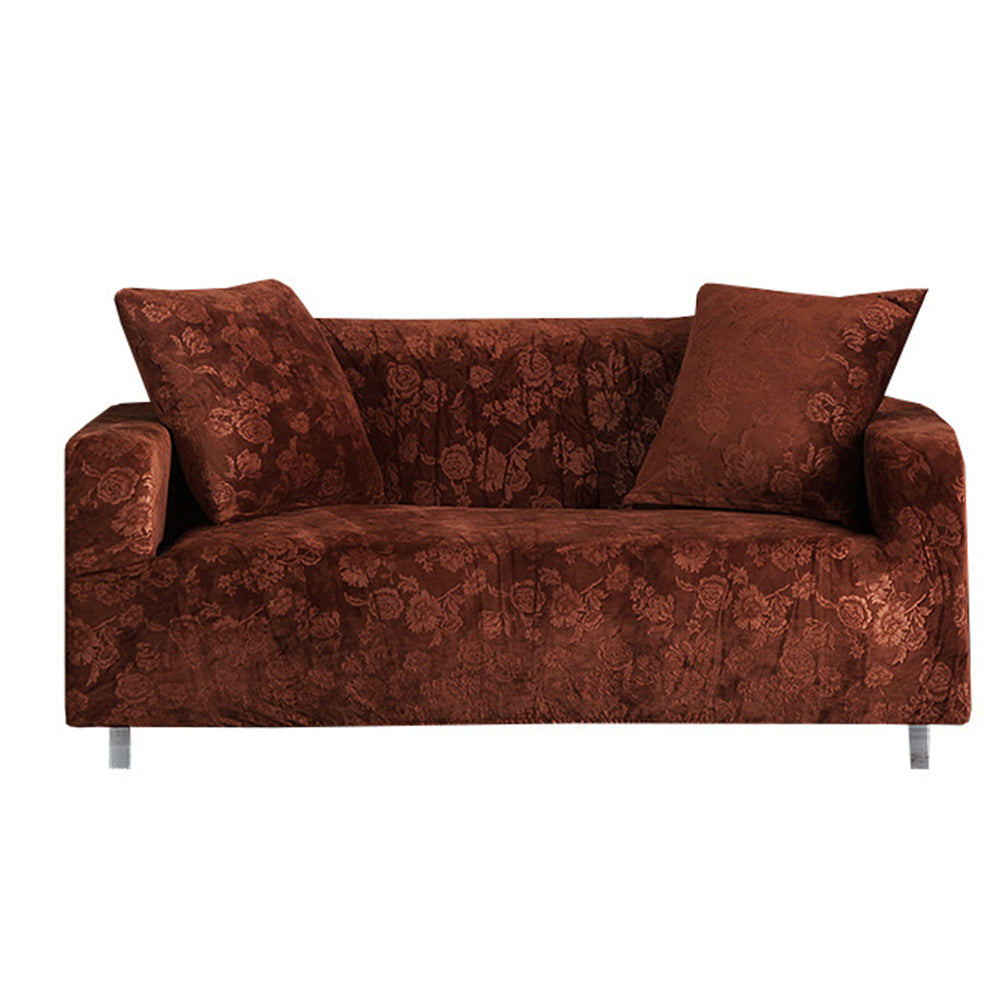 Embossed Sofa Cover Stretch Cover for 2 Seats Coffee