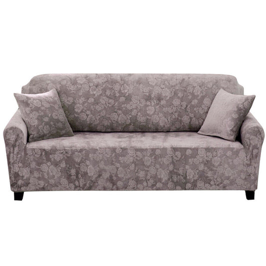 Embossed Sofa Cover Stretch Cover for 2 Seats Grey