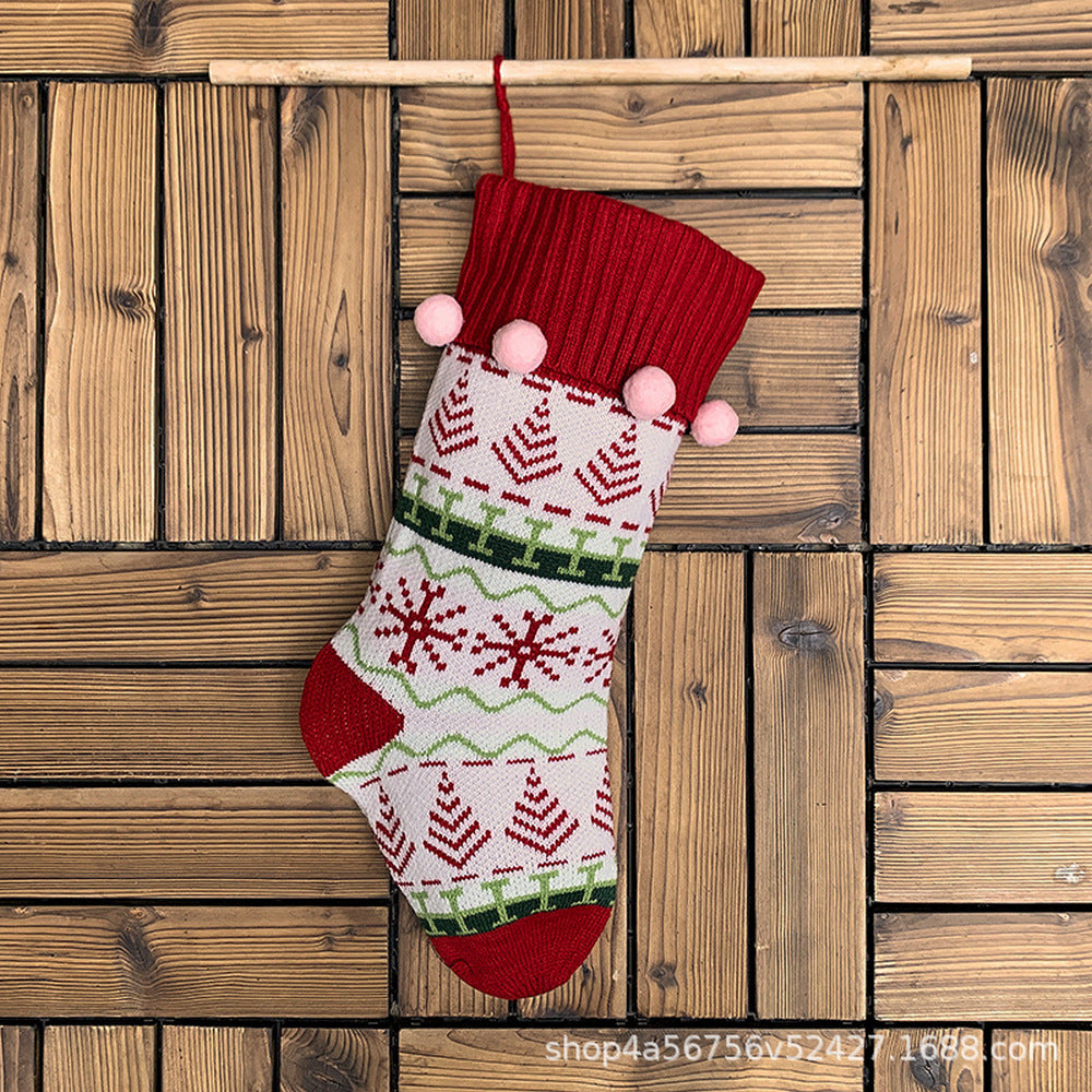 Christmas Stocking Bag Candy Bag Christmas Tree Decor Red
