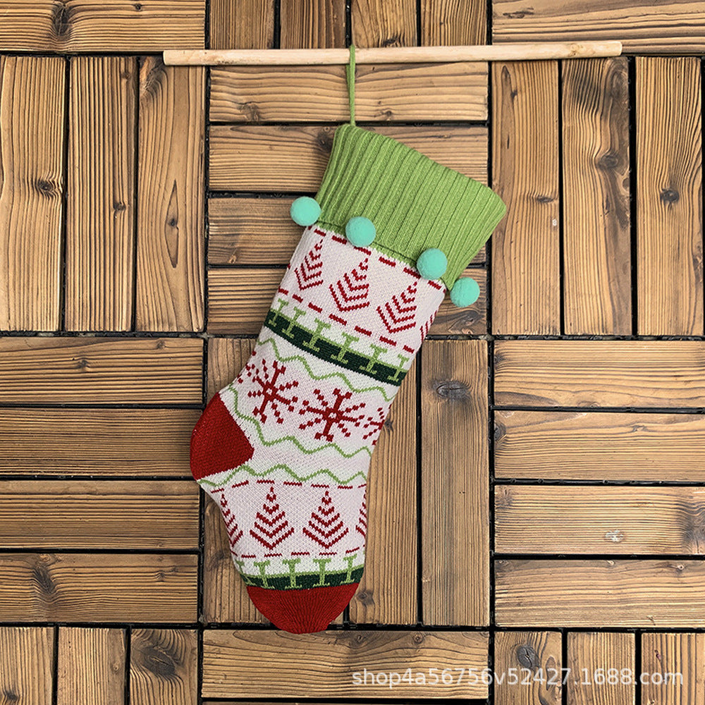 Christmas Stocking Bag Candy Bag Christmas Tree Decor Green