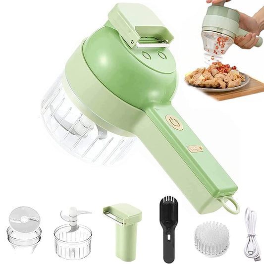 1Pc 4 in 1 Handheld Wireless Electric Vegetable Cutter Vegetable Fruit Slicer