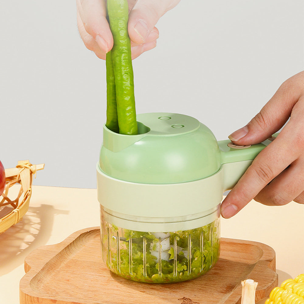 2Pcs 4 in 1 Handheld Wireless Electric Vegetable Cutter Vegetable Fruit Slicer