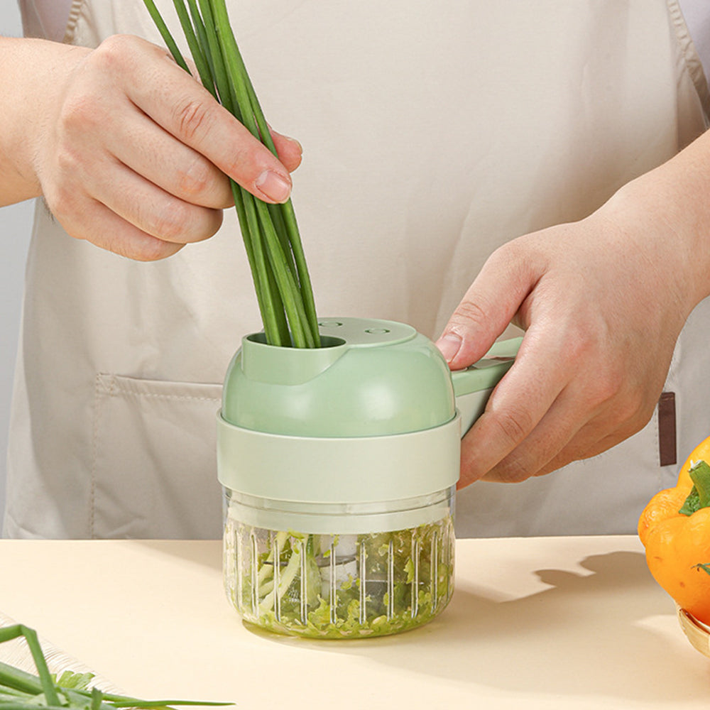 2Pcs 4 in 1 Handheld Wireless Electric Vegetable Cutter Vegetable Fruit Slicer