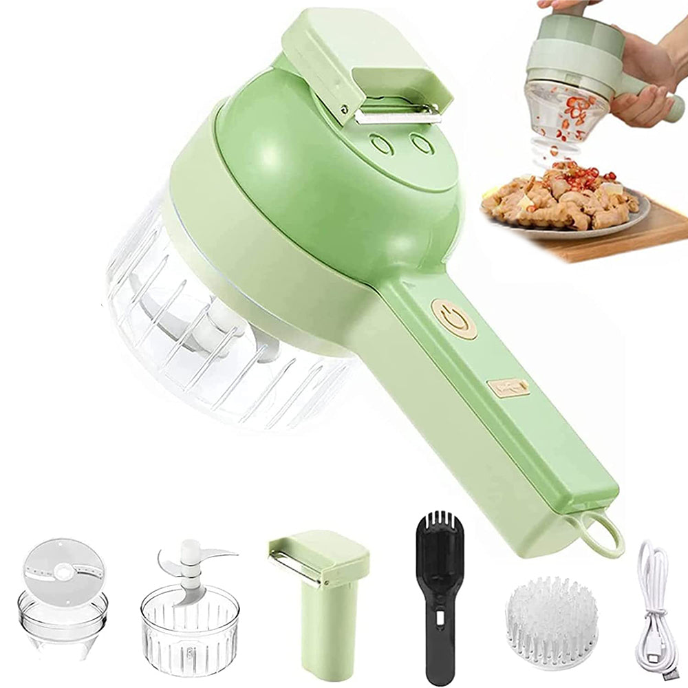 2Pcs 4 in 1 Handheld Wireless Electric Vegetable Cutter Vegetable Fruit Slicer