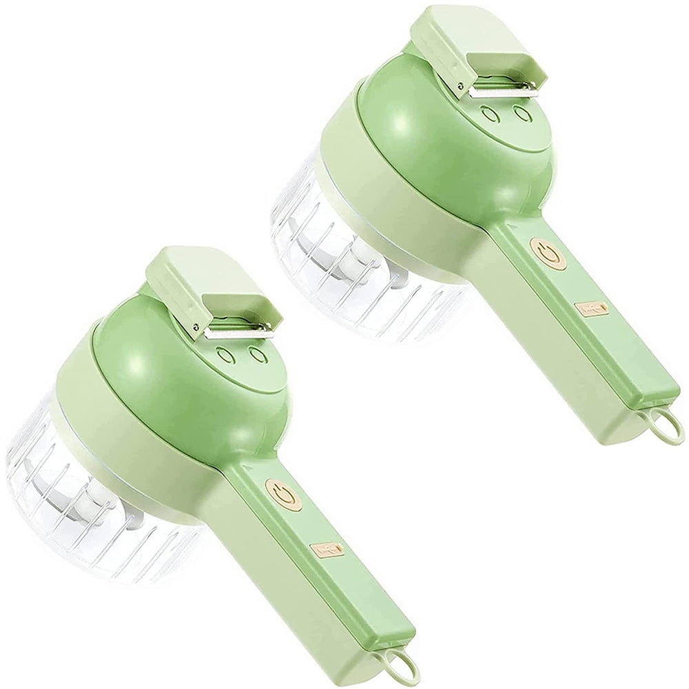 2Pcs 4 in 1 Handheld Wireless Electric Vegetable Cutter Vegetable Fruit Slicer