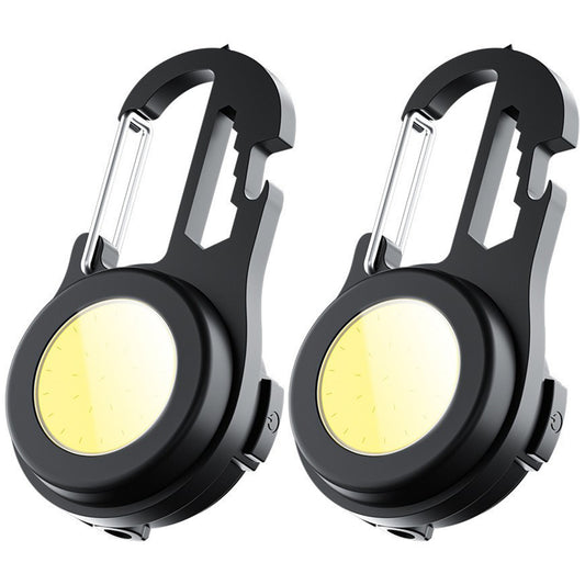 2X Mini COB Flashlight Bright Keyring Pocket Torch
