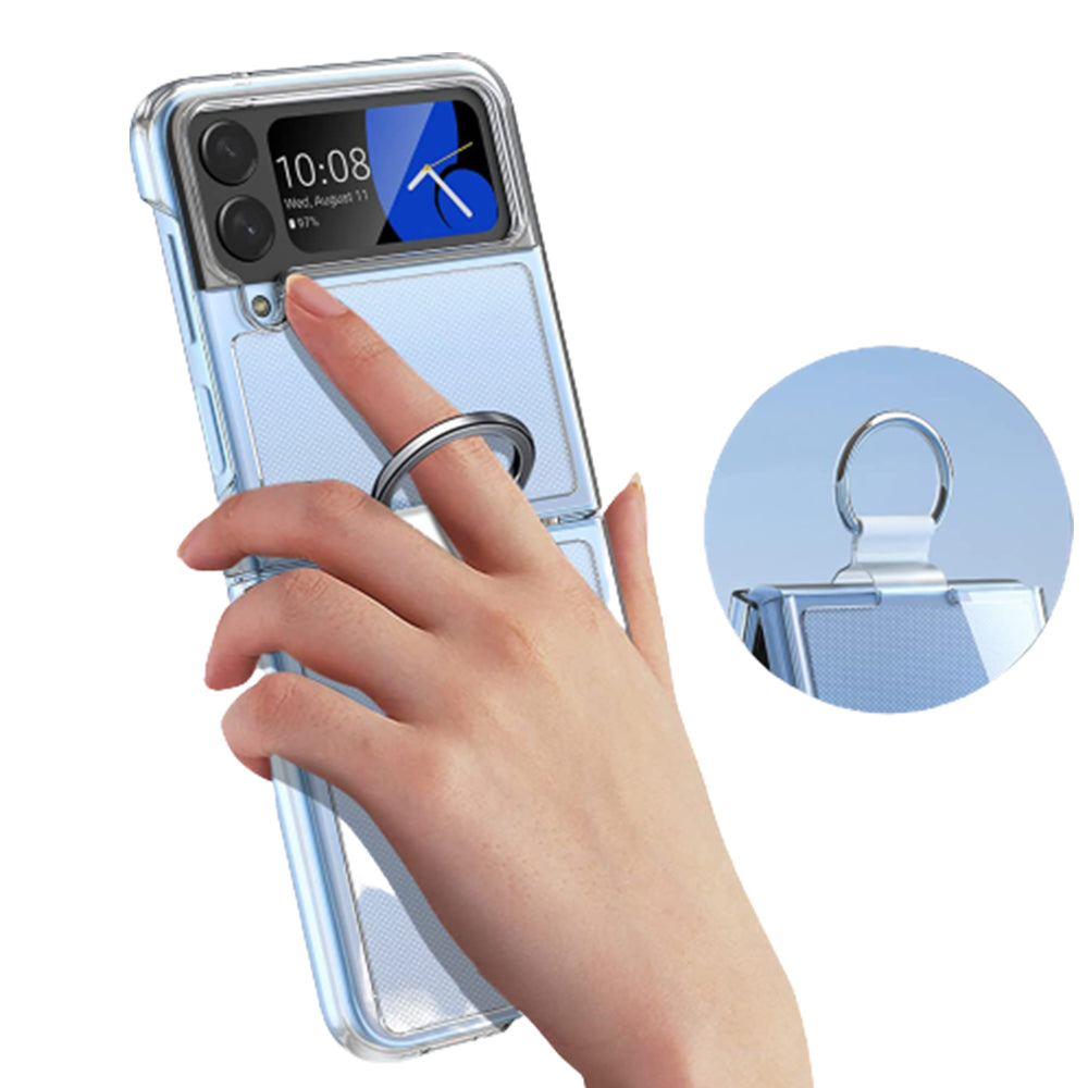 Clear Phone Case with Ring for Samsung Galaxy Z Flip 4