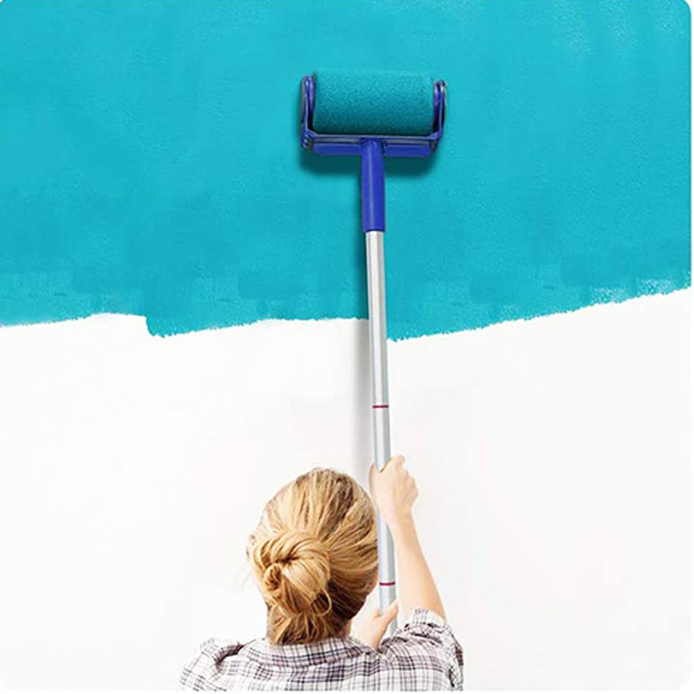 12Pcs Paint Roller Kit Paint Roller Brush Kit with Paint Tray Extension Poles