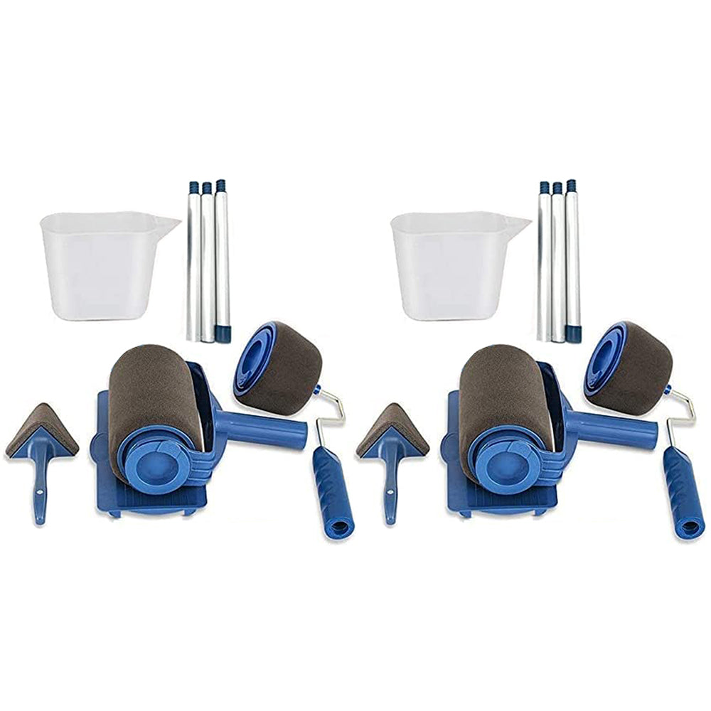 12Pcs Paint Roller Kit Paint Roller Brush Kit with Paint Tray Extension Poles