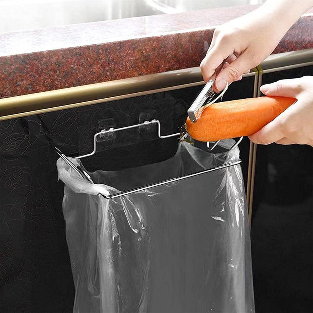 2Pcs Wall Mounted Stainless Steel Garbage Bags Holder