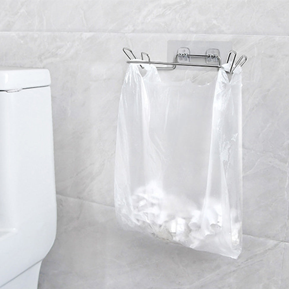 2Pcs Wall Mounted Stainless Steel Garbage Bags Holder