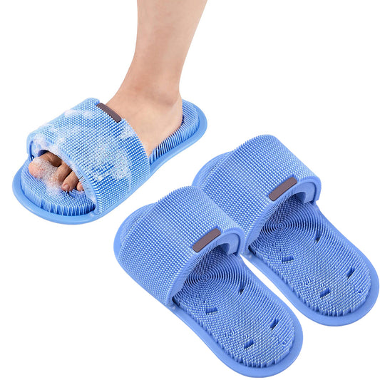 Pair of Exfoliating Shower Foot Scrubber Slippers