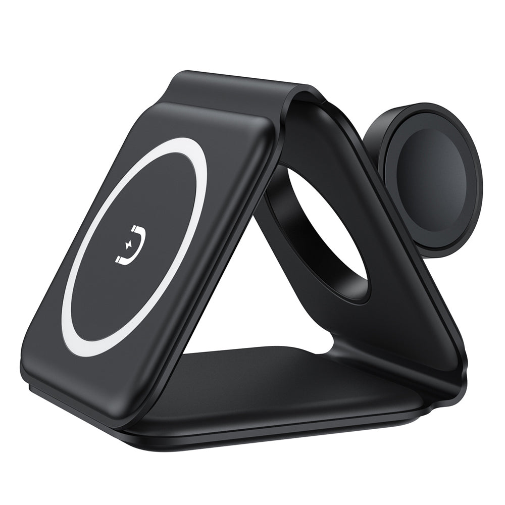 Foldable Magnetic Qi Wireless Charger for iPhone iWatch Airpods Black