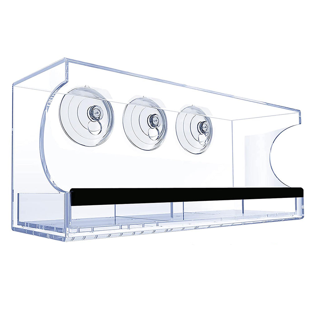 Acrylic Transparent Window Bird Feeder with 3 Suction Cups