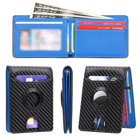 Wallet Holder RFID Blocking Card Holder for AirTag Blue