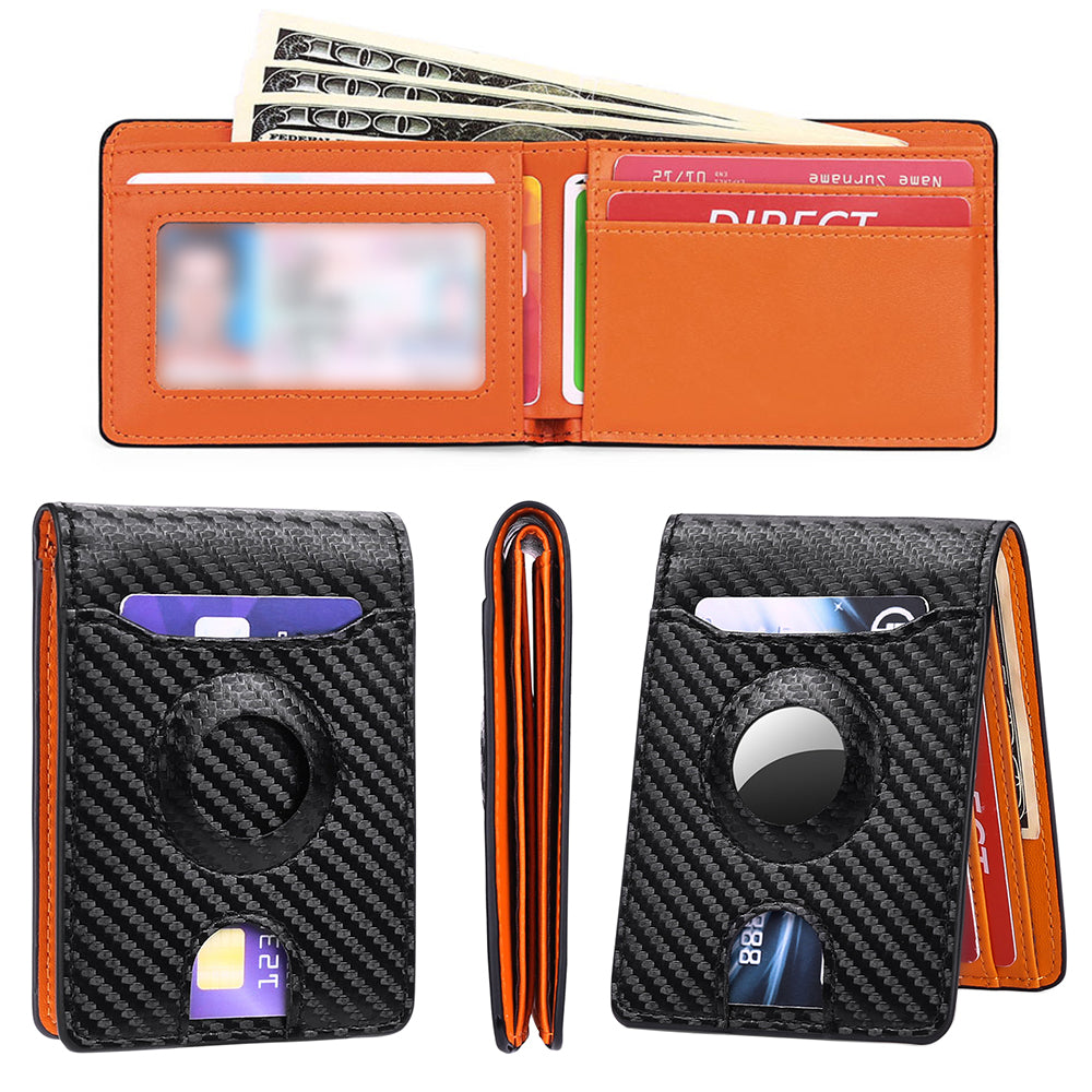 Wallet Holder RFID Blocking Card Holder for AirTag Orange