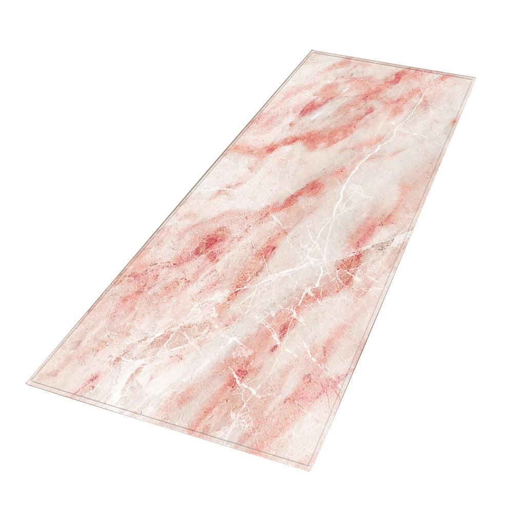 60x90cm Marble Style Kitchen Non-Slip Floor Mat Bedroom Rug Pink