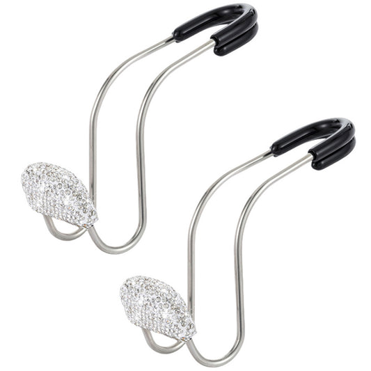 Pair of Bling Car Seat Headrest Hangers Hooks White