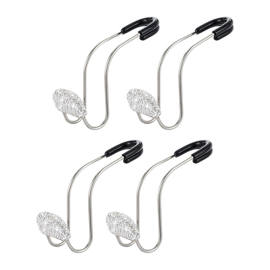 Two Pairs of Bling Car Seat Headrest Hangers Hooks White