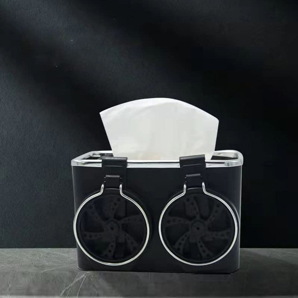 1X Multifunctional Car Armrest Storage Box with 2 Water Cup Holder