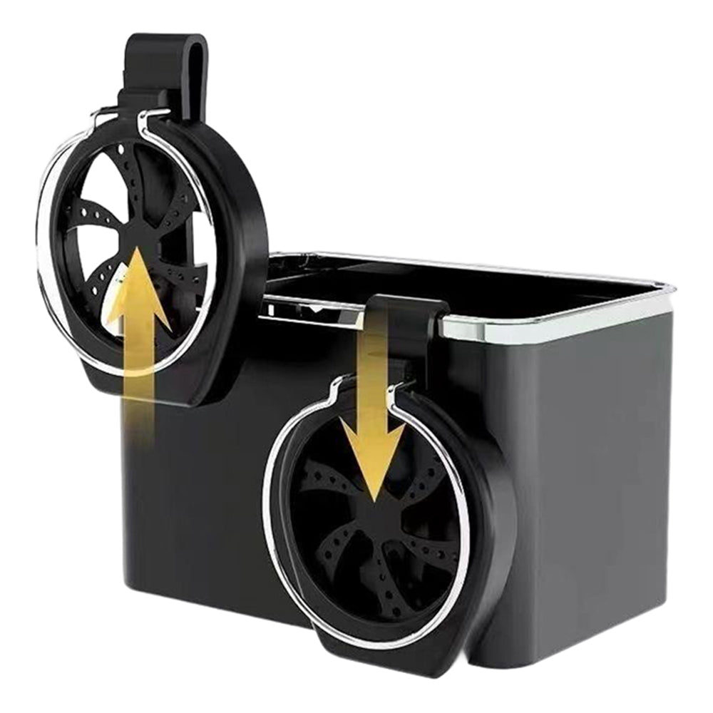 1X Multifunctional Car Armrest Storage Box with 2 Water Cup Holder