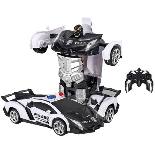 Remote Control Cars for Kids Deformation Toy Car White