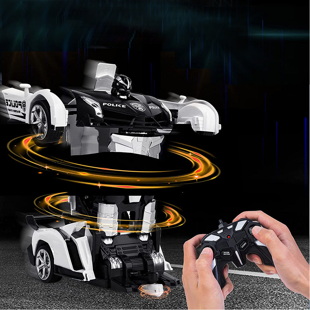 Remote Control Cars for Kids Deformation Toy Car White