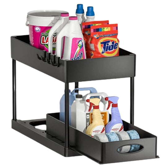 2 Tier Pull Out Under Sink Organizer Sliding Kitchen Cabinet Organizer Rack