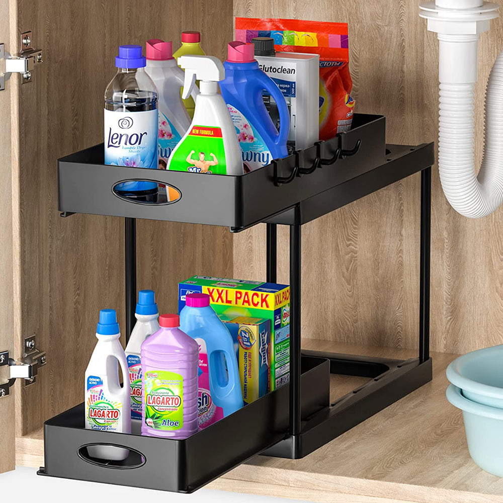 2 Tier Kitchen Countertop Under Sink Storage Rack Style 2