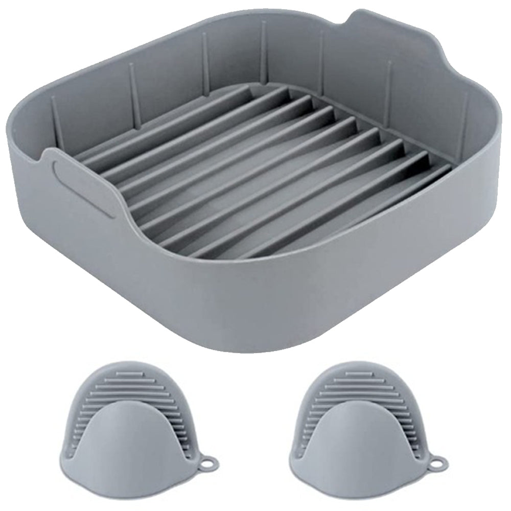 1 Set of FDA Certified Silicone Air Fryer Pot with Gloves