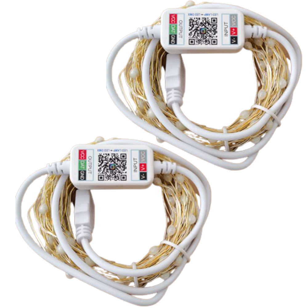 2Pcs 10M Christmas RGB Color Changing Smart String Lights