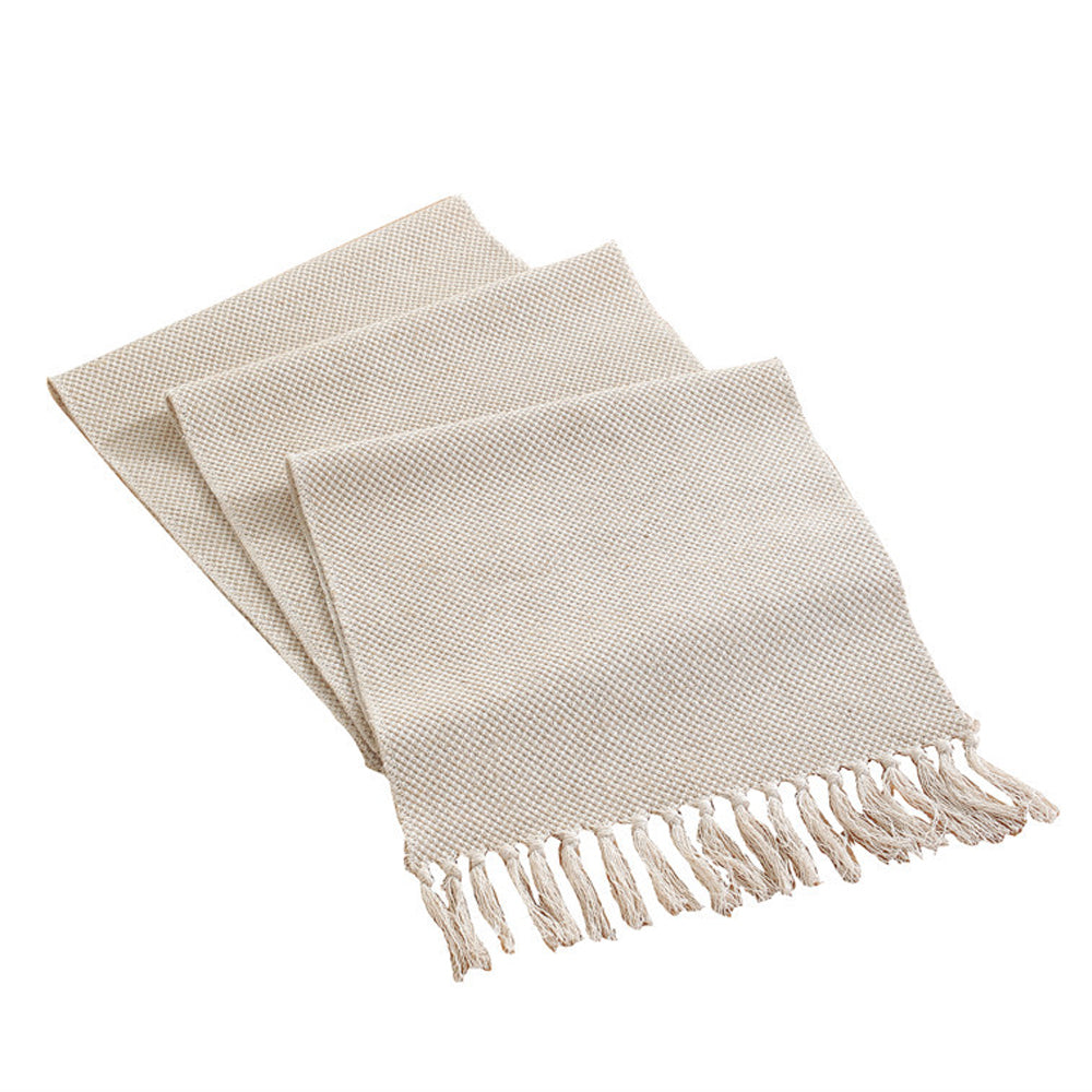 140x33cm Cotton Linen Weave Table Runner with Tassels