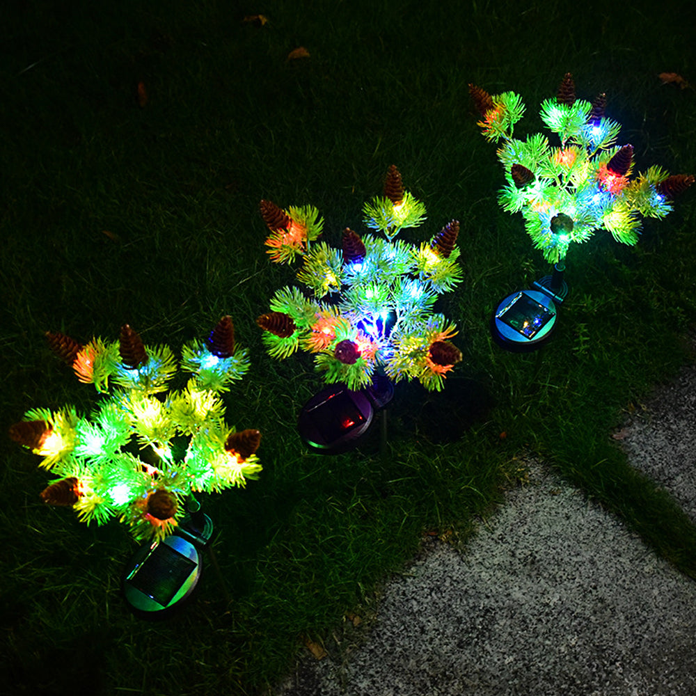 4Pcs Solar Lights Christmas Lights Pinecone Lights Outdoor Xmas Lamps