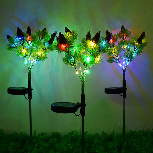 4Pcs Solar Lights Christmas Lights Pinecone Lights Outdoor Xmas Lamps