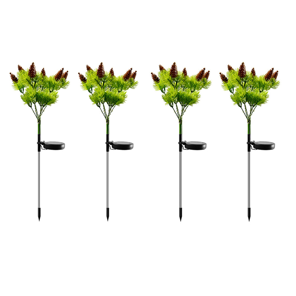 4Pcs Solar Lights Christmas Lights Pinecone Lights Outdoor Xmas Lamps