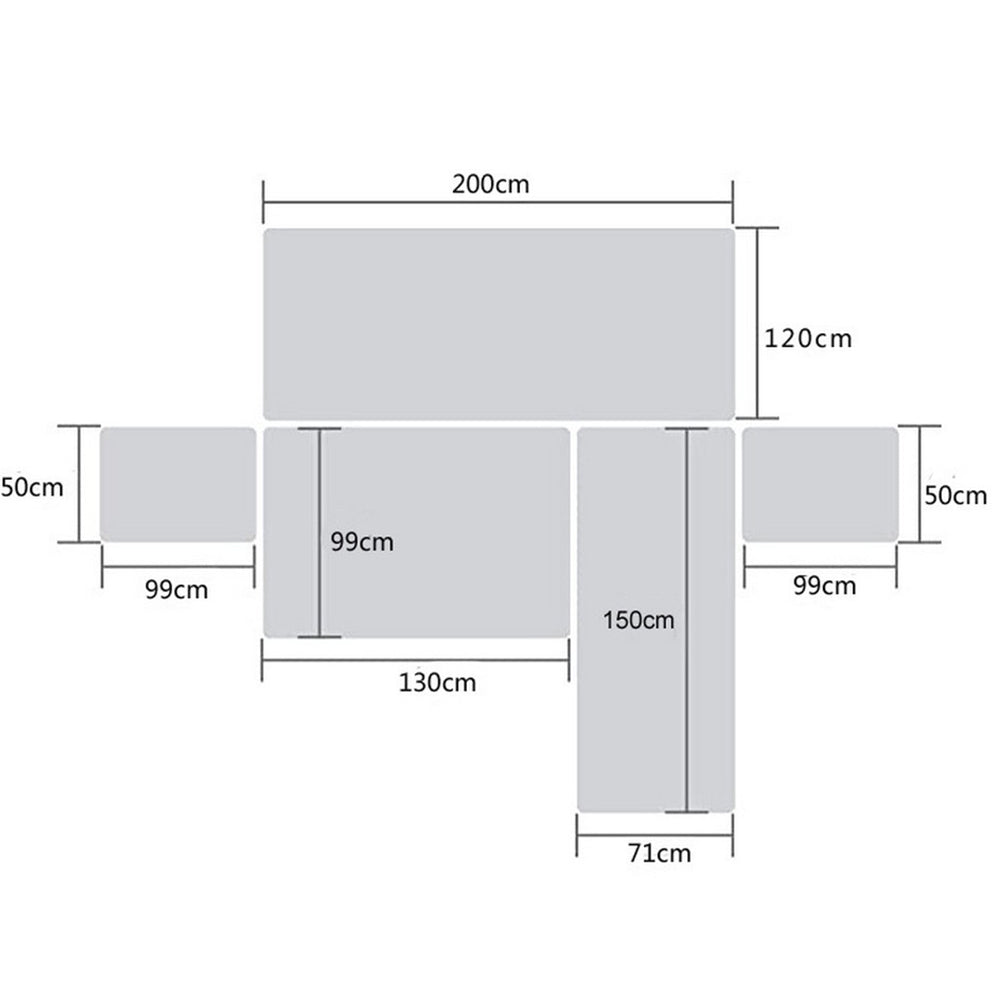 Waterproof Reversible L Shaped Sofa Cover Small Size Coffee