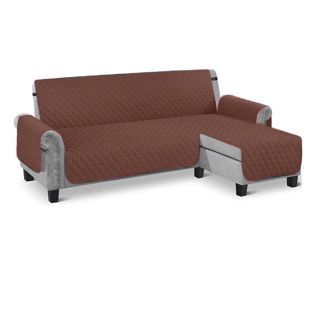 Waterproof Reversible L Shaped Sofa Cover Large Size Coffee