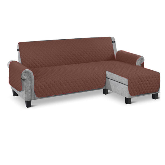 Waterproof Reversible L Shaped Sofa Cover Small Size Coffee