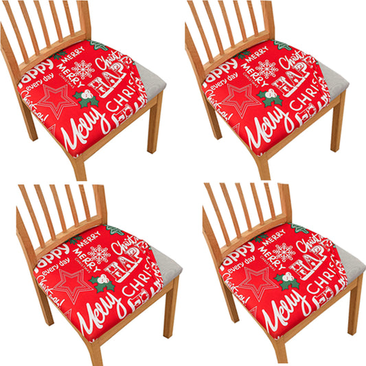 4X Christmas Stretch Dining Chair Seat Cover Style 1