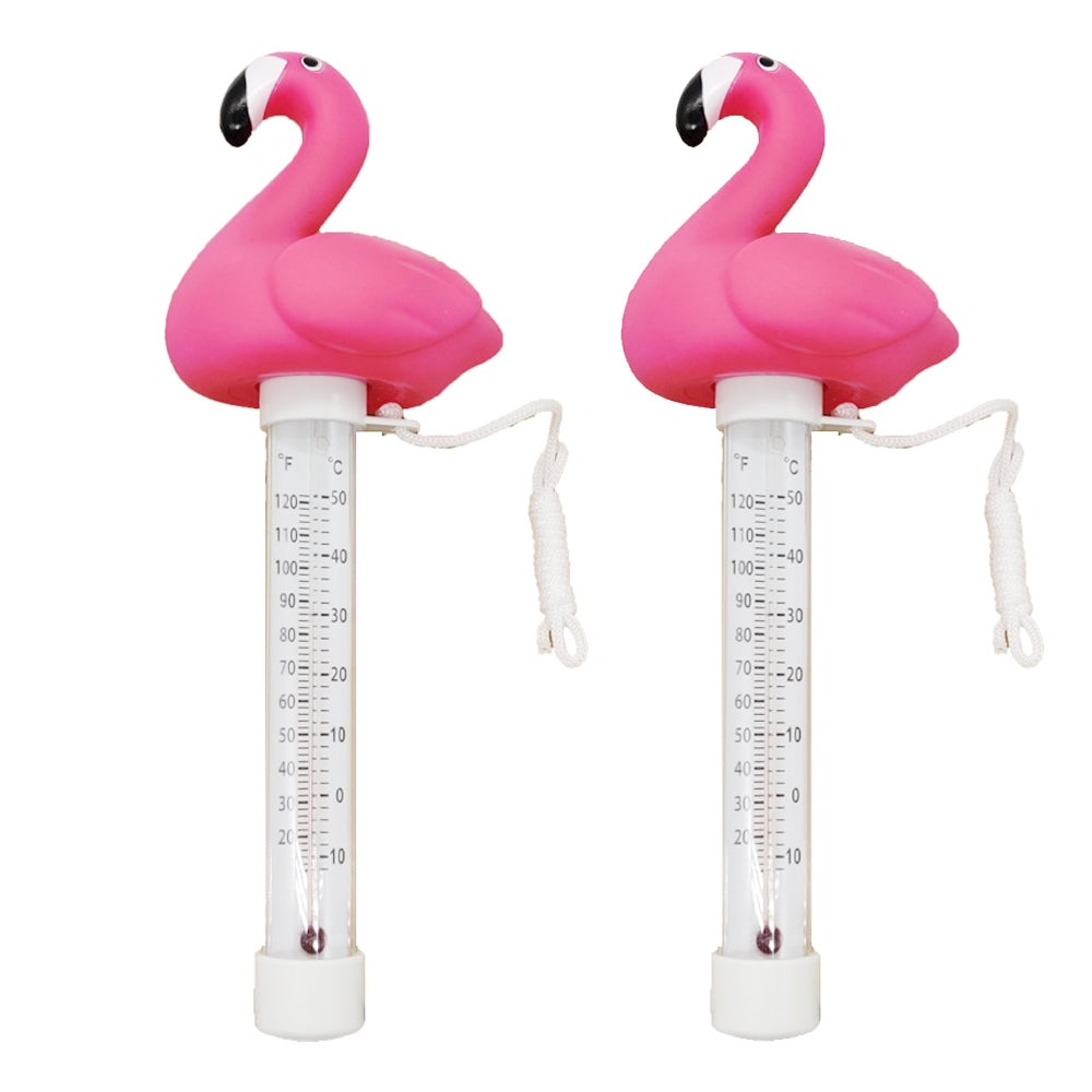 2X Floating Flamingo Swimming Pool Thermometer