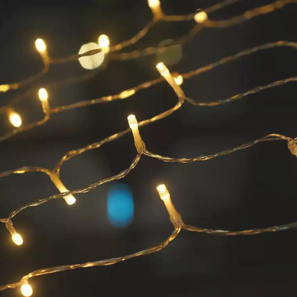 Christmas Solar Waterfall String Light Warm Lights