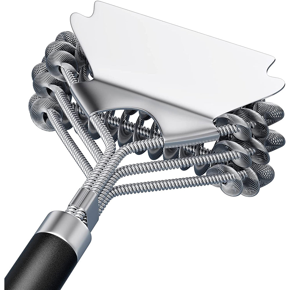 2Pcs 2 in 1 BBQ Grill Brush and Scraper Accessories BBQ Stove Cleaner Brush