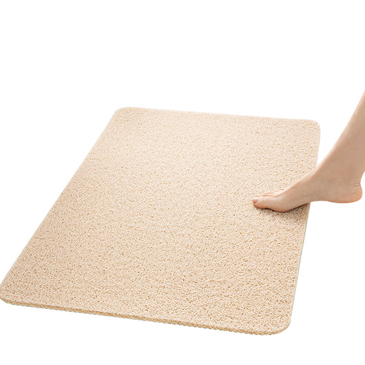 44x75cm Anti Slip Shower Mat PVC Loofah Bathtub Mat Beige