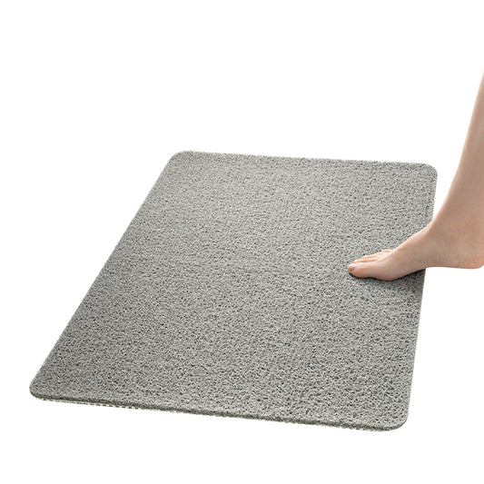 40x60cm Anti Slip Shower Mat PVC Loofah Bathtub Mat Grey