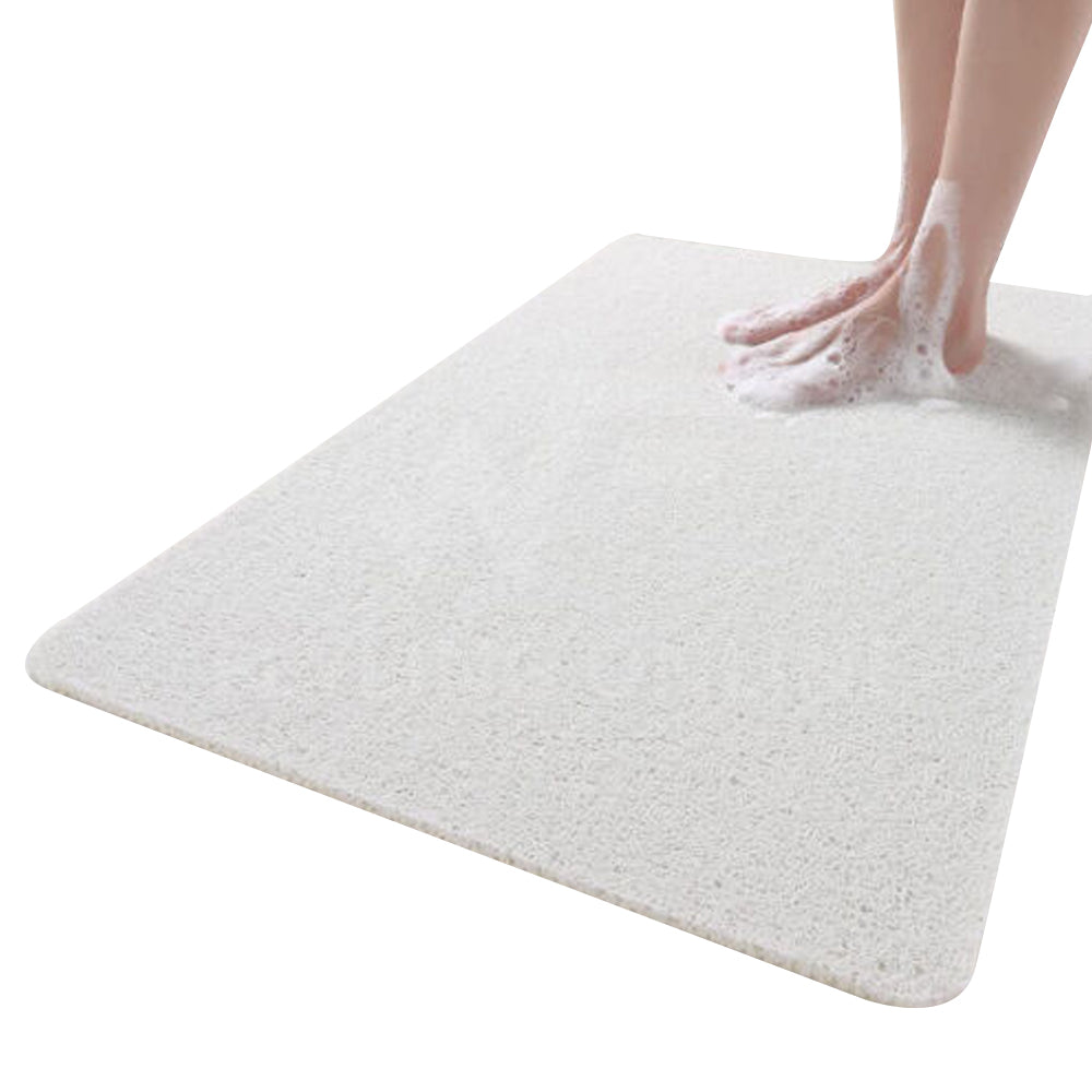 40x60cm Anti Slip Shower Mat PVC Loofah Bathtub Mat White