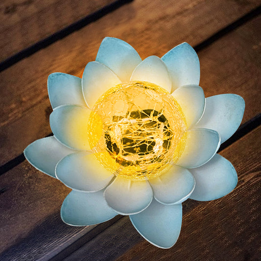 LED Solar Garden Blue Lotus Light