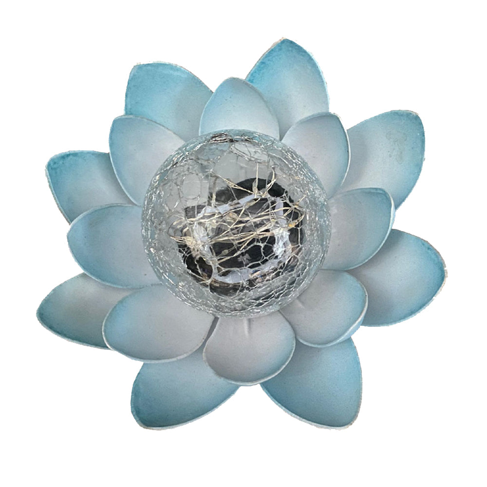 LED Solar Garden Blue Lotus Light