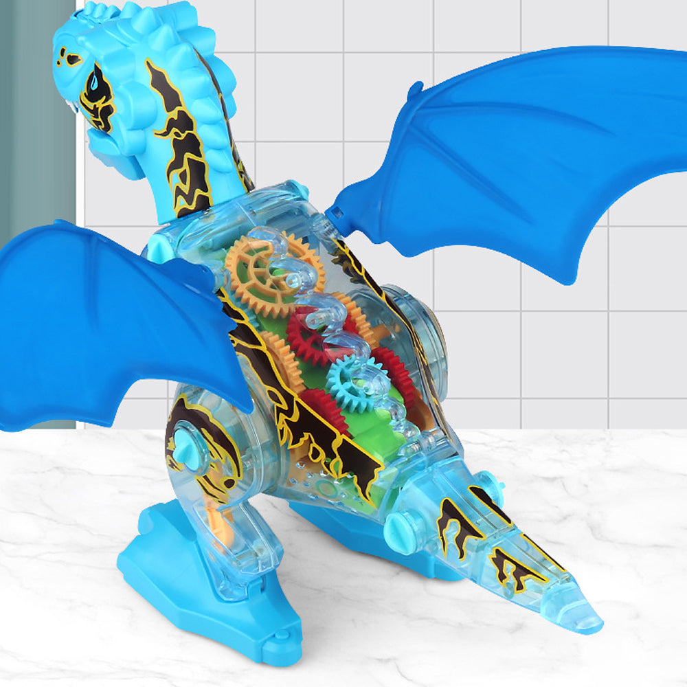 Electric Walking Dinosaur Toy for Kids with Spray and Lighting Blue